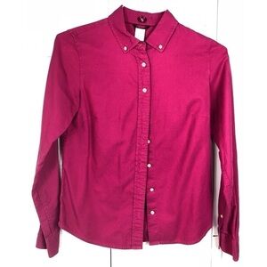 J CREW PINK OXFORD SHIRT, PINK COTTON LONG-SLEEVE SHIRT